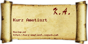 Kurz Ametiszt névjegykártya